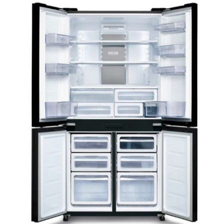 מקרר 4 דלתות 611 ליטר SHARP שארפ דגם SJ-8942 WH/ BK זכוכית שחורה או לבנה