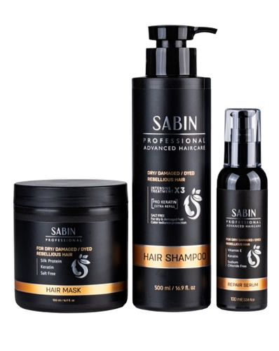 סבין סט מוצרי שיער שמפו + מסכה + סרום