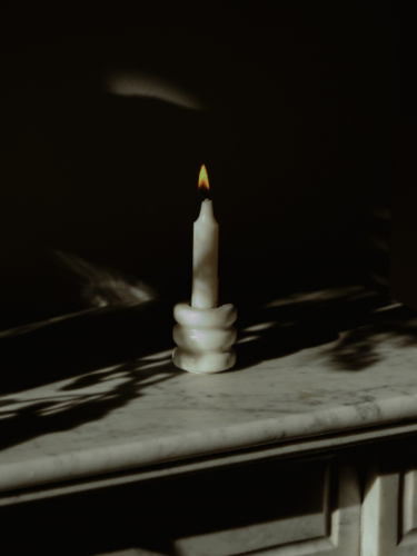 פמוט שיש Luigi ק' 5 סמ - לבן 