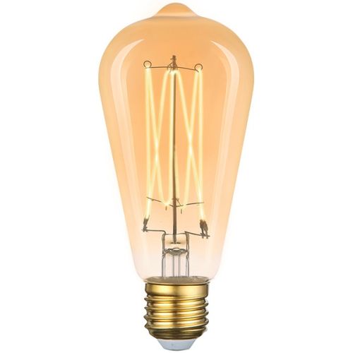 פילמנט לד ST64 דמוי פחם "אמבר" ניתן לעמעום 230V E27 2000K 5W CRI90 יורולוקס 
