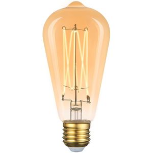 פילמנט לד ST64 דמוי פחם "אמבר" ניתן לעמעום 230V E27 2000K 5W CRI90 יורולוקס