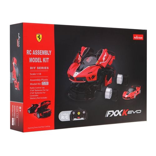 ערכת הרכבה רכב פרארי אדום עם שלט - RASTAR RC FERRARI FXX-K EVO 1:18