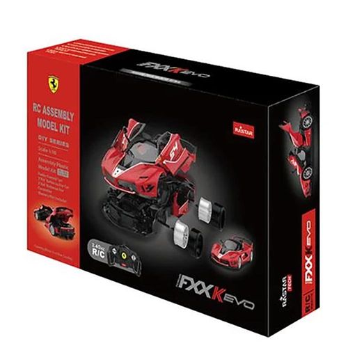 ערכת הרכבה רכב פרארי אדום עם שלט - RASTAR RC FERRARI FXX-K EVO 1:18