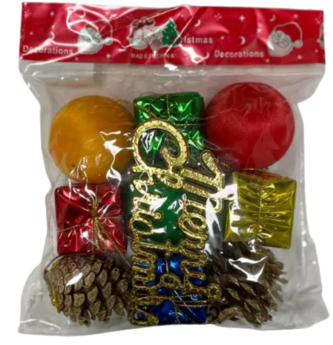 סט קישוטי עץ קטנים+Merry Christmas לתלייה