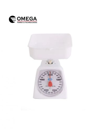 משקל קערה מכני למטבח חוגה לבן קופסא OMEGA