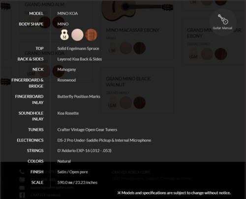גיטרה אקוסטית מוגברת MINO KOA בצבע טבעי + תיק מרופד מבית CRAFTER