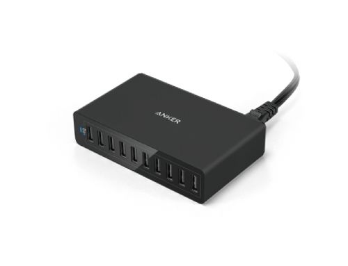 רכזת הטענה Anker PowerPort 10 Port 60W USB