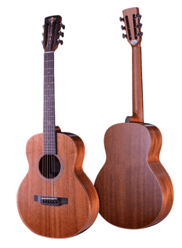 גיטרה אקוסטית מוגברת MINO ALM בצבע חום כהה + תיק מרופד מבית CRAFTER