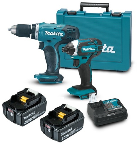 סט מברגה DDF453 + אימפקט DTD152 כולל סוללות 4AH מבית Makita