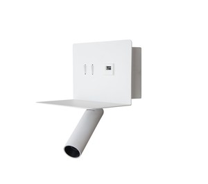 קיר לבן LED 3W+3W USB