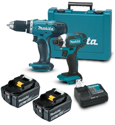 סט מברגה DDF453 + אימפקט DTD152 כולל מטען וסוללות 5AH מבית Makita מקיטה