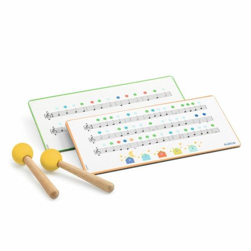 תווים ומקלות תיפוף של כלי נגינה תוף מתכת - DJECO