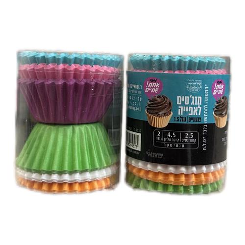 100 יחידות מנג'טים צבעוניים לאפייה בגודל 1.5 ס