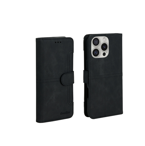 נרתיק ספר Pouchino TASCA for iPhone 16 Pro Max 6.9 Black