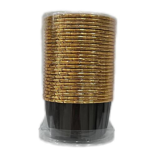25 יחידות מאפינס נייר שחור זהב 
