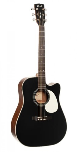 גיטרה אקוסטית שחורה מוגברת CORT MR500F-CED BKS CEDAR TOP CUTAWAY