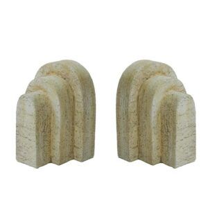 זוג מחזיקי ספרים למדף דמוי טרוורטין