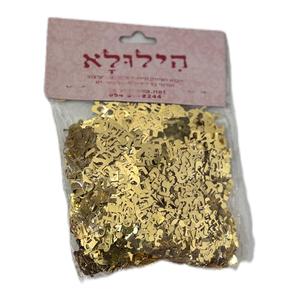 קונפטי מזל טוב בצבע זהב לקישוט ועיצוב שולחנות