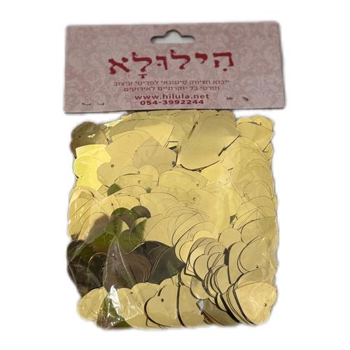 קונפטי לבבות בצבע זהב לקישוט ועיצוב השולחן 