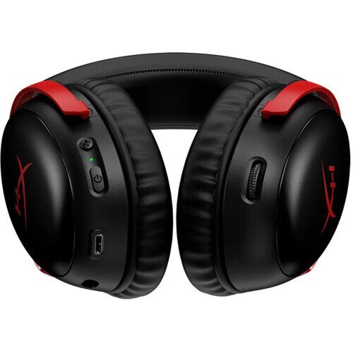אוזניות אלחוטיות גיימינג עם מיקרופון HyperX Cloud III WIRELESS בצבע אדום שחור