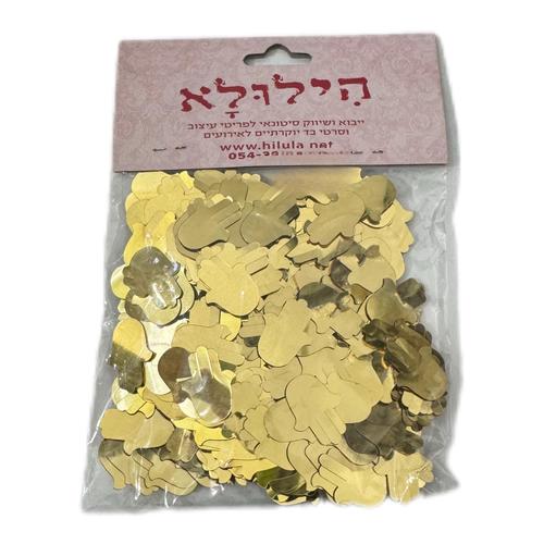 קונפטי חמסה קטן בצבע זהב לקישוט ועיצוב השולחן 