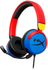 אוזניות גיימינג חוטיות מומלץ לגילאי 12-8 HyperX Cloud Mini - צבע כחול ואדום