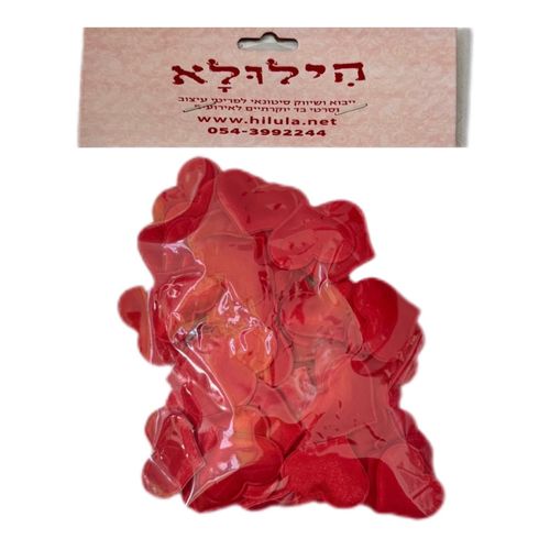 100 יחידות לבבות בד בצבע אדום לקישוט השולחן