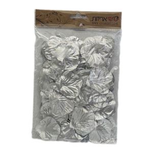100 יחידות עלי כותרת בצבע כסף