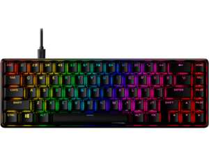 HyperX Alloy MKW100 – מקלדת גיימינג מכנית, תאורת RGB דינמית, זיכרון מובנה לשמירת פרופילי תאורה, מתגים מכניים עמידים לאבק, מסגרת אלומיניום מוברשת, משענת יד ניתנת להסרה