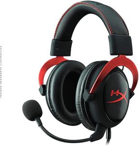 HyperX Cloud II - אוזניות גיימינג, צליל סראונד 7.1, רפידות אוזניים מקצף זיכרון, מסגרת אלומיניום עמידה, מיקרופון ניתן להסרה