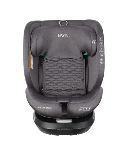 כיסא בטיחות ובוסטר מסתובב I-ELITE 360º מלידה ועד גיל 8 בתקן i-Size עם ריפוד מלאנג' מנדף זיעה - אפור