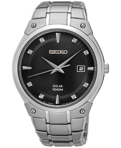 SEIKO SNE429 גברים מנגנון סולארי ומשובץ יהלומים