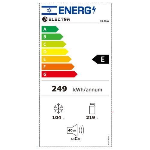 מקרר מקפיא תחתון 323 ליטר נטו Electra EL46WL - פתיחה צד שמאל - גימור לבן אחריות ע"י היבואן הרשמי אלקטרה
