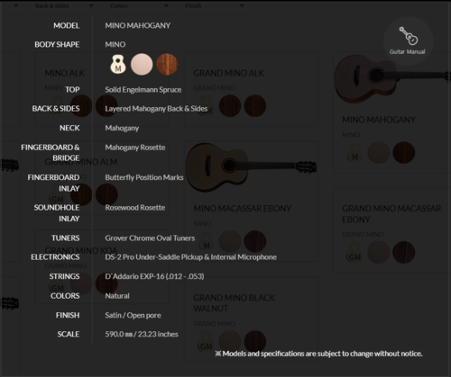 גיטרה אקוסטית מקצועית מוגברת MINO MAHAGONY בצבע טבעי + תיק מרופד מבית CRAFTER