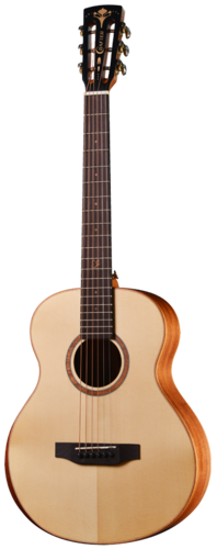 גיטרה אקוסטית מקצועית מוגברת MINO MAHAGONY בצבע טבעי + תיק מרופד מבית CRAFTER