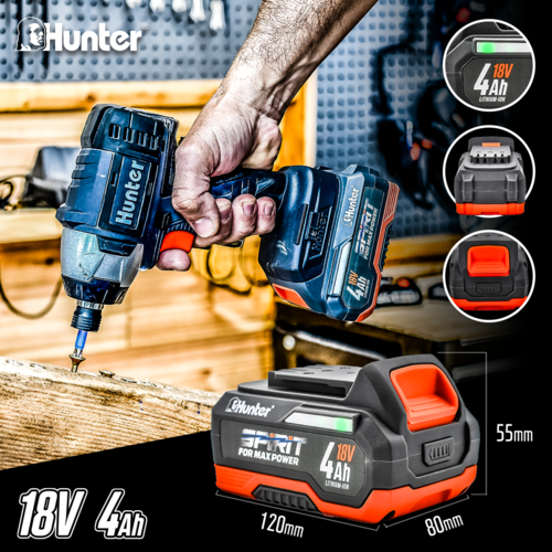 סוללה ליתיום ספיריט 4AH HUNTER 18V