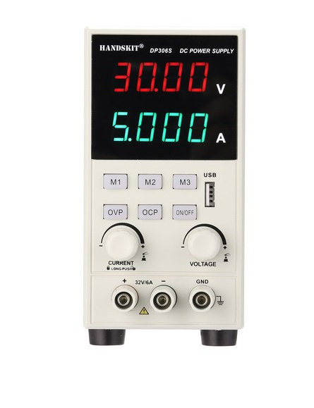 ספק כח מעבדתי דיגיטלי  0-32V, 0-6A SLIM  עם הגנות OCP ו-OVP