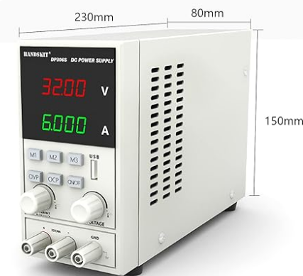 ספק כח מעבדתי דיגיטלי  0-32V, 0-6A SLIM  עם הגנות OCP ו-OVP