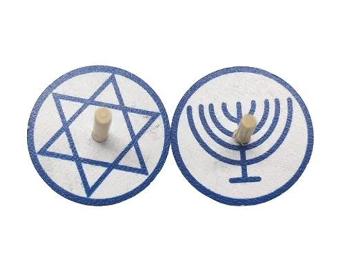 סביבון עגול מנורה ומגן דוד 5 ס