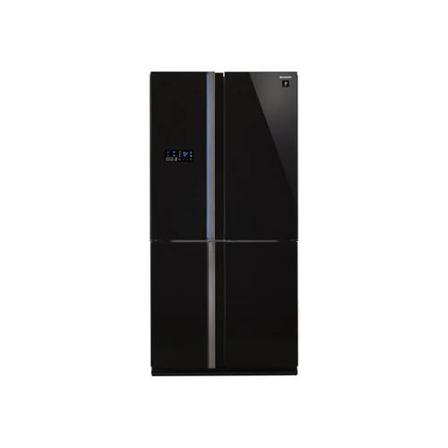 מקרר 4 דלתות 610 ליטר דגם SJR8911 SHARP בצבע זכוכית שחורה