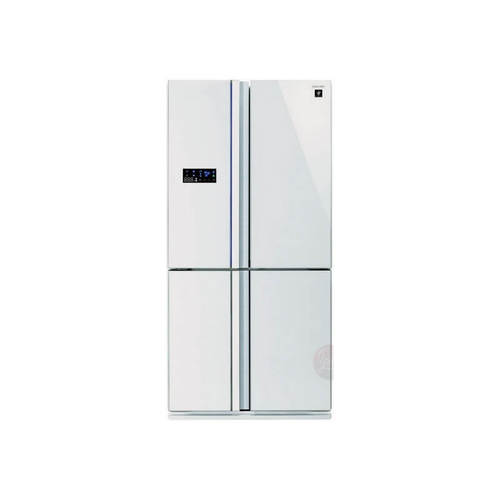 מקרר 4 דלתות 610 ליטר דגם SJR8912 SHARP בצבע זכוכית לבנה