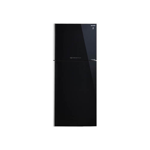 מקרר מקפיא עליון 600 ליטר דגם SJ4660BK SHARP בצבע זכוכית שחורה