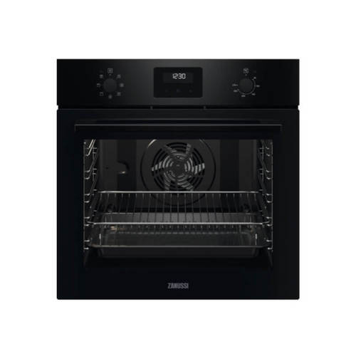 תנור בנוי דגם ZOHNX3K1A ZANUSSI בצבע זכוכית שחורה