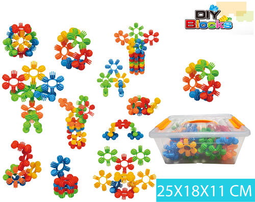 סט פרחים להרכבה בקופסא מכילה 42 חלקים- משחקי הרכבה - התפתחות הילד - לגן ולבית / מבית HC