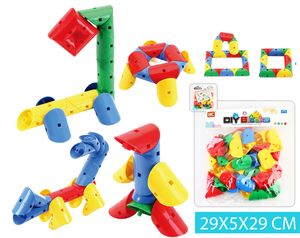 סט צינורות מעוגלים להרכבה -השקית בגודל 29X5X29 CM - משחקי הרכבה - התפתחות הילד - לגן ולבית / מבית HC