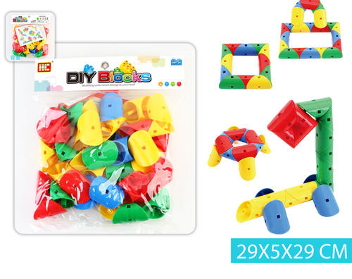 סט צינורות מעוגלים להרכבה -השקית בגודל 29X5X29 CM - משחקי הרכבה - התפתחות הילד - לגן ולבית / מבית HC