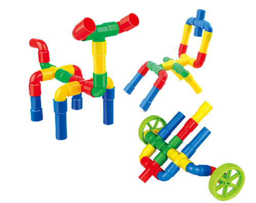  סט הרכבה צינורות וגלגלים -השקית בגודל 29X5X29 CM- משחקי הרכבה - התפתחות הילד - לגן ולבית / מבית HC 