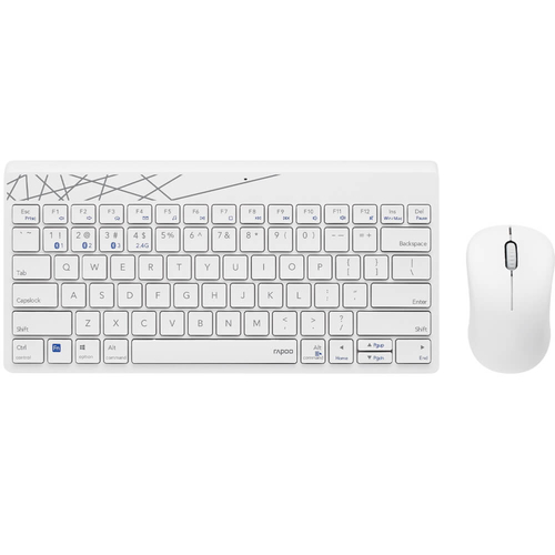 סט מקלדת ועכבר אלחוטיים Rapoo ראפו 8000MW E.H לבן