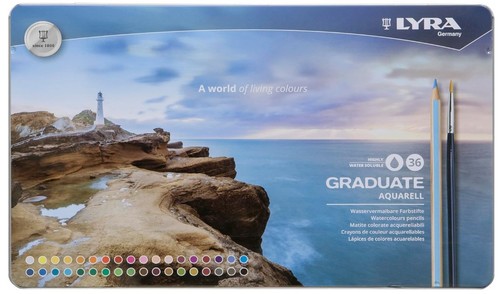 סט 36 עפרונות אקוורל מבית LYRA סדרה GRADUATE בקופסת מתכת