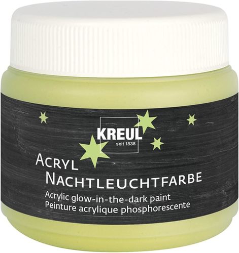 צבע אקריליק זוהר בחושך GLOW IN THE DARK מבית KREUL